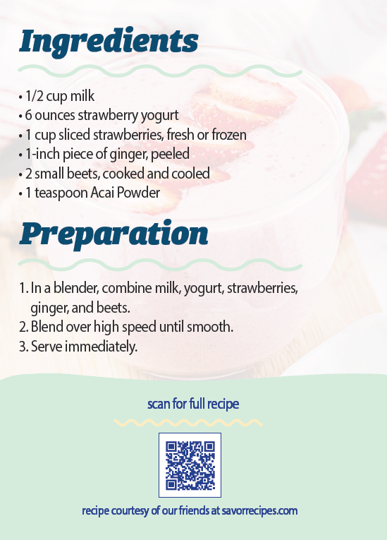 Strawberry Acai Smoothie Recipe Card 2
